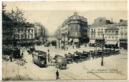 Cpa Roubaix Tramway  Entrée De La Rue De La Gare,  Animée - Roubaix