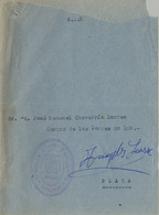ZARAGOZA , SOBRE CON MARCA DE FRANQUICIA , " REGIMIENTO DE ARTILLERIA DE MONTAÑA Nº 20 / MANDO / ZARAGOZA " - Lettres & Documents