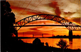 Massachusetts Cape Cod Sunset Scene Showing Bourne Bridge And Cape Cod Canal - Cape Cod