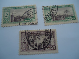 TANGER SPAIN   3 USED STAMPS LANDSCAPES - Unclassified