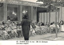75 PARIS   CPM Photo: Robert Hamm  - Dans La Rue (6) - 42/48  - Bd St Germain - Les Deux Magots  TBE - Lotti, Serie, Collezioni