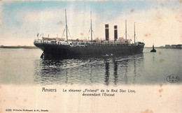 Belgique - Anvers - Le Steamer '' Finland '' De La Red Star Line Descendant L' Escaut - Edit. Hoffmann N° 4136 Couleurs - Antwerpen