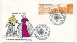 FRANCE - Env. Affr 3,90 Bastide De Monpazier Obl "Journée Du Vélo - 83 FLASSANS SUR ISSOLE" 14/VII/1986 - Matasellos Provisorios