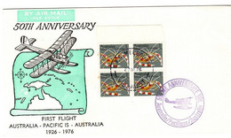 Australia 1976 50th Anniversary First Flight Australia-Pacific-Australia - Premiers Vols