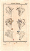 PIE-22-T-DH-702 : GRAVURE.1821. COSTUMES PARISIENS N° 2023. BONNETS - Estampes & Gravures