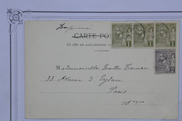 AF15 MONACO    BELLE  CARTE  1907 MONTE CARLO    A  PARIS  FRANCE + BANDE DE 3TP  +AFFRANCH.PLAISANT - Briefe U. Dokumente