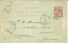 1904- C P E P  Mouchon PORT-SAID  10 C Oblit. PORT-SAID / EGYPTE  Pour L'Allemagne - Storia Postale