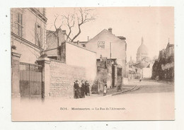 Cp, Reproduction, 75 , PARIS , MONTMARTRE , La Rue De L'Abreuvoir, Sacré Coeur, Vierge - Sacré Coeur