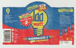 Bieretiket-beerlabel Stadsbrouwerij Eindhoven 100 Watt Kiloknaller Imperial Red IPA - Beer