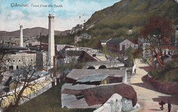 CPA Gibraltar - Town From The South -   De Gibraltar à Bruxelles En 1919 - Gibraltar