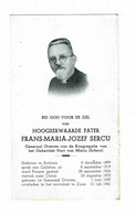 Doodsprentje 1961 Priester / Pater Frans Sercu :Ardooie-China-Zuun . - Religión & Esoterismo