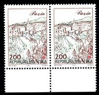 CROATIA 1993 Towns Definitive 200 D. Pazin With Constant Flaw "Broken P" MNH / **.  Michel 232 - Croatia