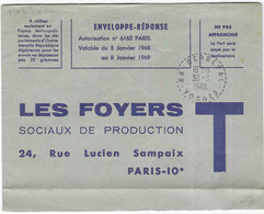 1968 Enveloppe Réponse T / Cachet Pointillé De Gerbépal 88 Vosges / Exp Deboyne Les Fourneaux - Other