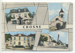 CPSM 91 Essonne - CROSNE Multivues Mairie, Ecole, Eglise, Rue - Crosnes (Crosne)