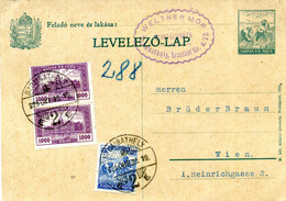 1925 Ct. Postale Da SZOMBATHELY To WIEN - Storia Postale