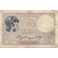 France, 5 Francs, Violet, 1933, 1933-08-17, TB, Fayette:03.17, KM:72e - 5 F 1917-1940 ''Violet''