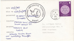 British Antarctic Territory (BAT) 1988 Cover  Training Dive Factory Cove, Signy Ca Signy 3 FE 88 (BAT309A) - Covers & Documents