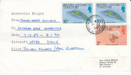 British Antarctic Territory (BAT)1989 Antarctic Flight Cover From Fairoaks Airport To Rothera Ca Rothera 30DE89 (BAT311) - Covers & Documents
