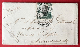 Indochine N°44 Sur Enveloppe, TAD PhNOM PENH Pour La France - (C092) - Storia Postale