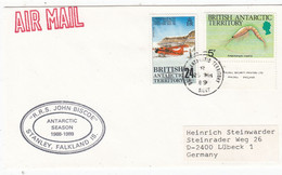 British Antarctic Territory (BAT) 1989 Cover Ship Visit RRS John Biscoe Ca Signy 25 MR 89 (BAT312) - Covers & Documents