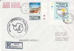 British Antarctic Territory (BAT) 1989 Registered Cover Ca Halley   Ca Halley 1 JA 89 (BAT314A) - Covers & Documents