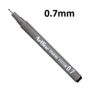 Artline - Drawning System - 0.7 - Nero - Disegno Grafico  - Water Based - Water Resistant - Acid Free - Stylos