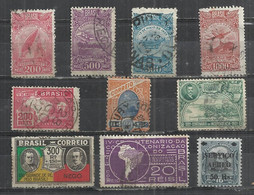 TEN AT A TIME - BRAZIL - VERY OLD EMISSIONS - LOT OF 10 DIFFERENT 21 - POSTALLY USED OBLITERE GESTEMPELT USADO - Lots & Serien