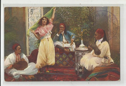 Tanger Femme Danse Du Mouchoir Fumeur Musique Décor Oriental Cachet Campagne Du Maroc , Ed Benzaquen - Tanger