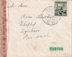 SLOVAQUIE LETTRE CENSUREE - Storia Postale