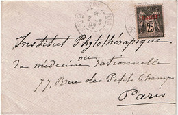 CTN80 - SAGE 1p/25c S/LETTRE CONSTANTINOPLE / PARIS 2/5/1902 - Lettres & Documents