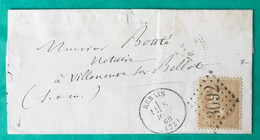 France N°28 Sur Lettre TAD REBAIS 8.8.1869 + GC 3092 - (C136) - 1849-1876: Klassik