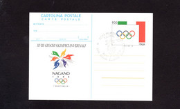 ITALIA - Cartolina Intero Postale - FDC 1998 -  NAGANO  GIOCHI OLIMPICI INVERNALI - Interi Postali