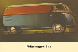 Volkswagen VW Bus  - Carte Publicitaire - Publicity Postcard - Reclame - 2 Scans - Other & Unclassified