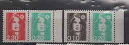 FRANCE 2 Paires  N° 2614 Et 2617 ** - Paires De Carnet  - Cote 20 € - Unused Stamps