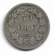 SUEDE - 50 ORE 1875 ARGENT - Suecia