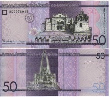 DOMINICAN   Rep.   50  Pesos Dominicanos   P189b  Dated 2015 ( Cathedral + Basilica At Back ) - Dominicaine