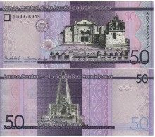DOMINICAN   Rep.   50  Pesos Dominicanos   P189b  Dated 2015 ( Cathedral + Basilica At Back ) - Dominicana