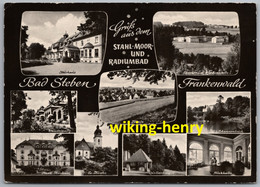 Bad Steben - S/w Mehrbildkarte 35   Stahl- Moor Und Radiumbad - Bad Steben