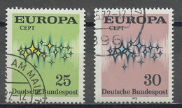 Allemagne Fédérale - Germany - Deutschland 1972 Y&T N°567 à 568 - Michel N°716 à 717 (o) - EUROPA - Usati