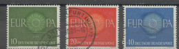 Allemagne Fédérale - Germany - Deutschland 1960 Y&T N°210 à  212 - Michel N°337 à 339 (o) - EUROPA - Gebraucht