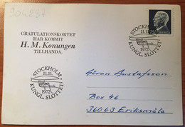 1972 - Sweden - Svezia - Postacard With King Gustav VI Adolf - 75 Ore - From Stockholm For Eriksmala - 462 - 1930- ... Francobolli In Bobina II
