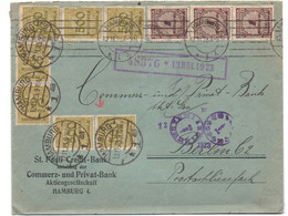 Brief,  Hamburg, "St. Pauli-Credit-Bank","Commerz-und Privat-Bank",MeF, + 2x Uhrenstempel, 1923 - Covers & Documents