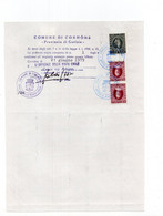 1975. ITALY,CORMONS,BURIAL PERMIT,3 REVENUE STAMPS - Revenue Stamps