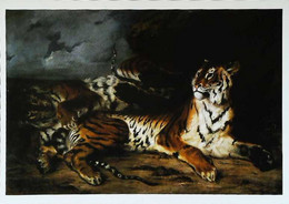 ► CPSM  Eugène Delacroix  Jeune Tigre Jouant Avec Sa Mère - Tigers