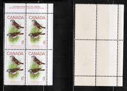 CANADA   Scott # 496** MINT NH INSCRIPTION BLOCK Of 4 CONDITION AS PER SCAN (LG-1463) - Plate Number & Inscriptions