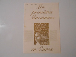 FRANCE DOCUMENT 2002 LES PREMIERES MARIANNES EN EUROS** - Postdokumente