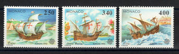 Monaco - YV 1825 à 1827 N** Complete , Bateaux , Europa 1992 - Unused Stamps