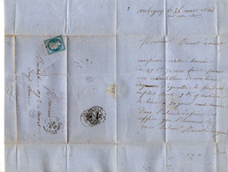 TB 3415 - 1864 - LAC - Lettre De AUBIGNY - SUR - NERE Pour NIORT - 1849-1876: Période Classique