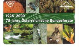 Österreich - 75 Jahre Österreichische Bundesforste - ANK 245 -  Butterfly - Bird - Deer - Eisvogel - Kingfisher - 000A - Oesterreich