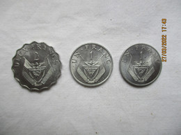 Rwanda: 2 Francs 1970, 1 Franc 1974 & 1977 - Rwanda